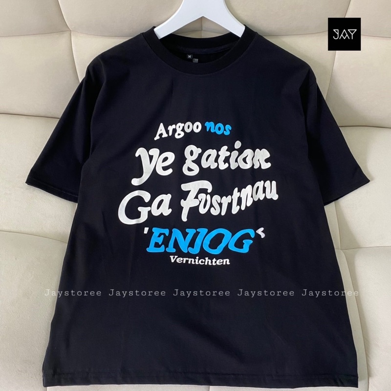 Áo Thun Tay Lỡ Unisex chữ in nổi ARGOO màu ĐEN/NÂU/XANH LÁ  /Nam nữ unisex/ Áo phông cổ tròn form rộng Jaystoree