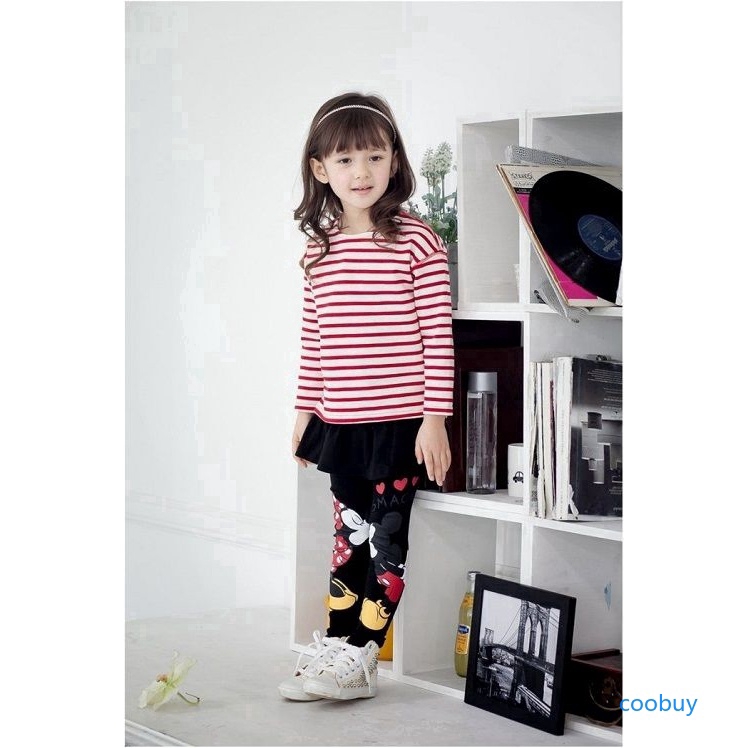 Quần legging in hình chuột Mickey Minnie cho bé gái