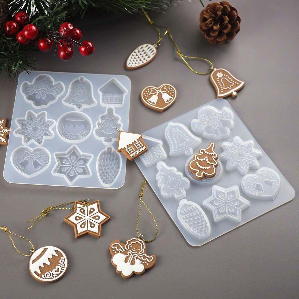 NICKOLAS Khuôn Silicone Làm Móc Khóa Hình Chuông Giáng Sinh