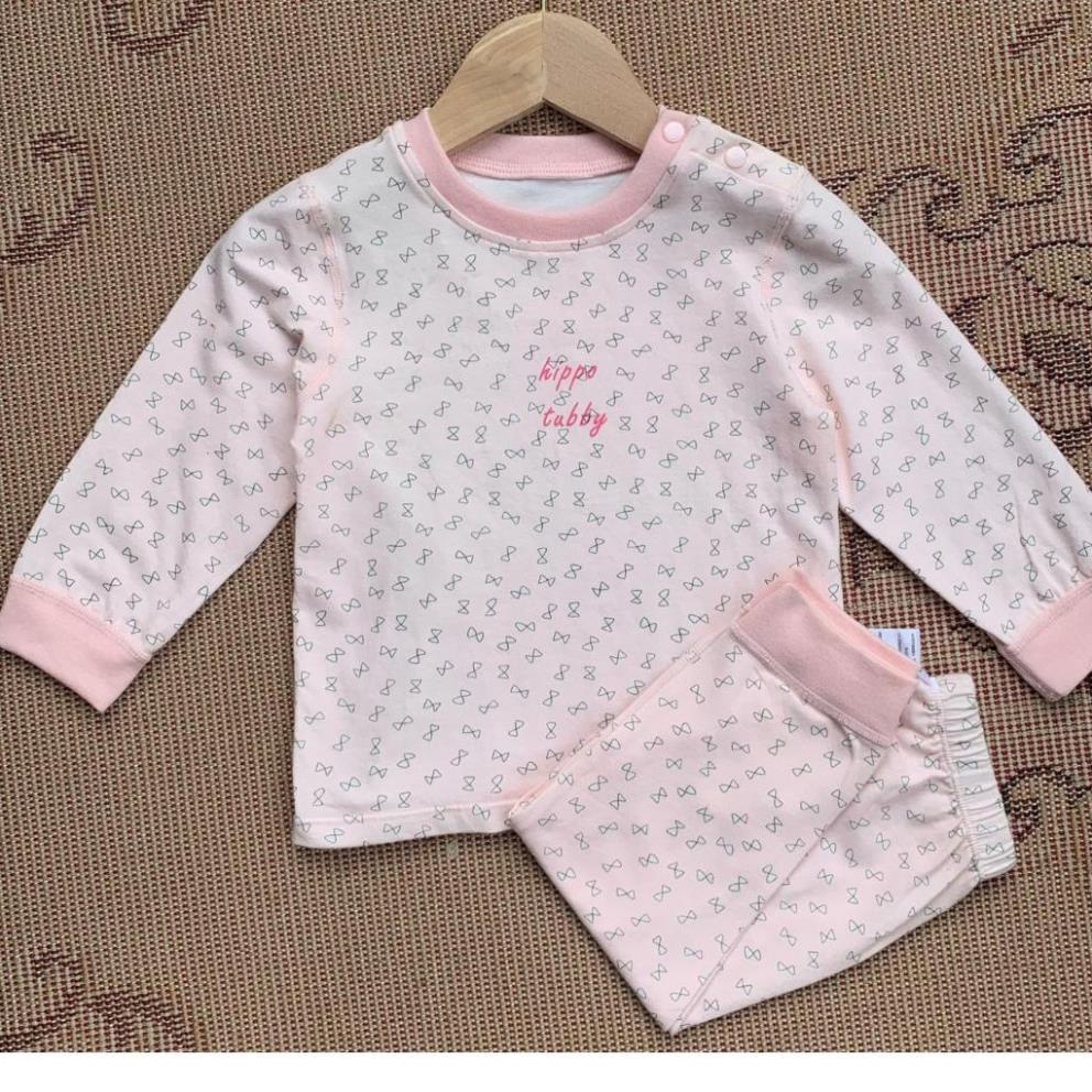 Bộ thu đông cotton dài tay cài vai, quần bo chun cho bé trai, bé gái size 80 - 100, 10 - 16Kg. .