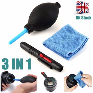 3 in 1 lens cleaning cleaner dust pen blower cloth kit for dslr vcr camera canon