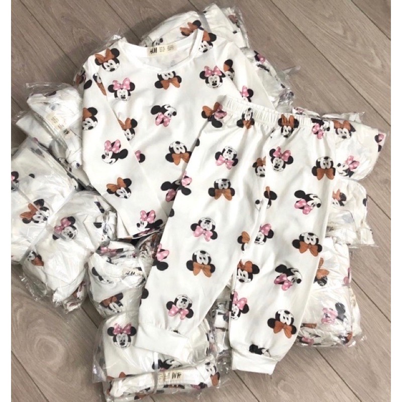 Bộ cotton mặc nhà bé gái