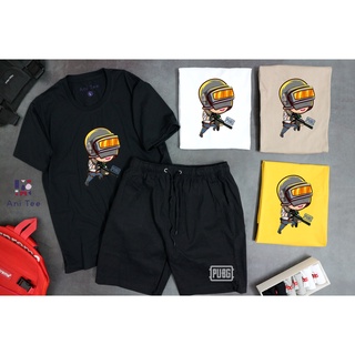 Combo áo thun cotton +short kaki nhóc pubg
