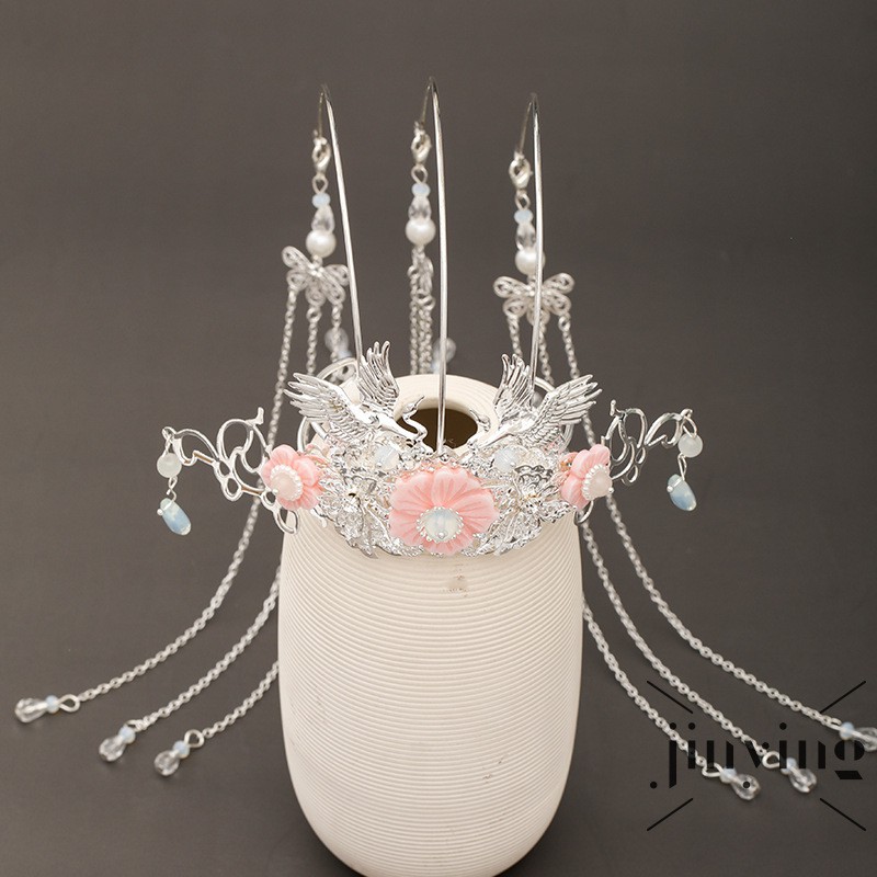 GETNOIVAS  Trâm cài tóc hình vương miện phong cách Trung Hoa tinh tế chất lượng cao