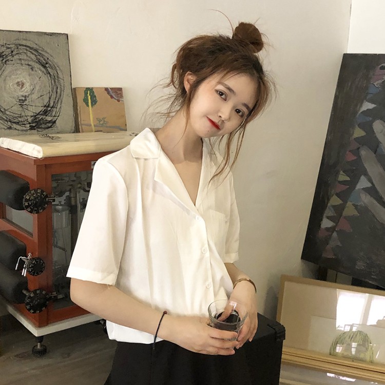 [SẴN] Áo sơ mi nữ ngắn tay Ulzzang Quảng Châu ASM63