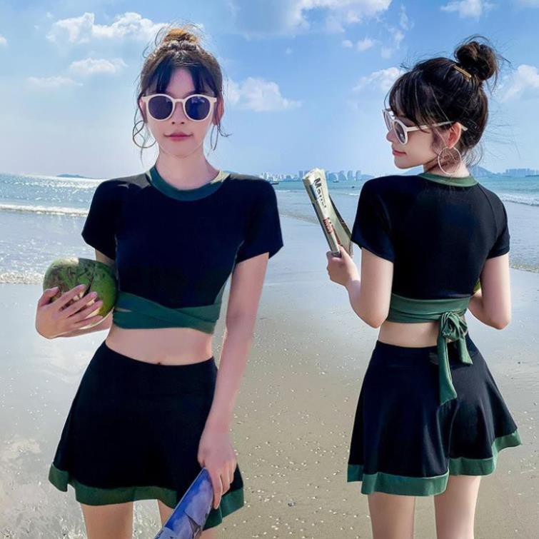 Đồ Bơi Nữ, Váy Xòe Áo Tay Ngắn 2 Chi Tiết, Bộ Đồ Bơi Thể Thao, Đồ Bơi Phong Cách Hàn Quốc | BigBuy360 - bigbuy360.vn