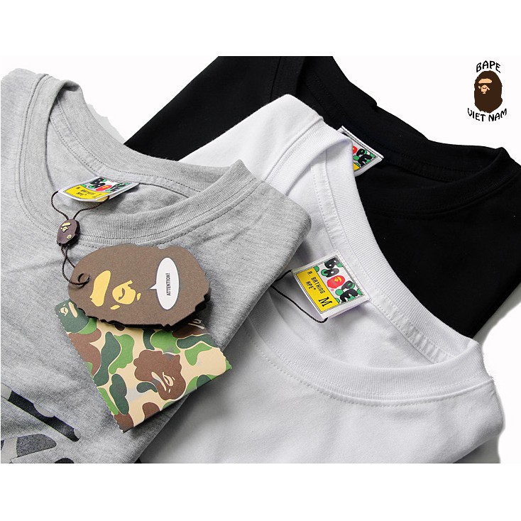 [Ảnh thật + FREESHIP] Tee Bape Shark x Stussy, Áo Thun Bape Cá Ngáo, Áo phông Bape Cá mập Bape VN