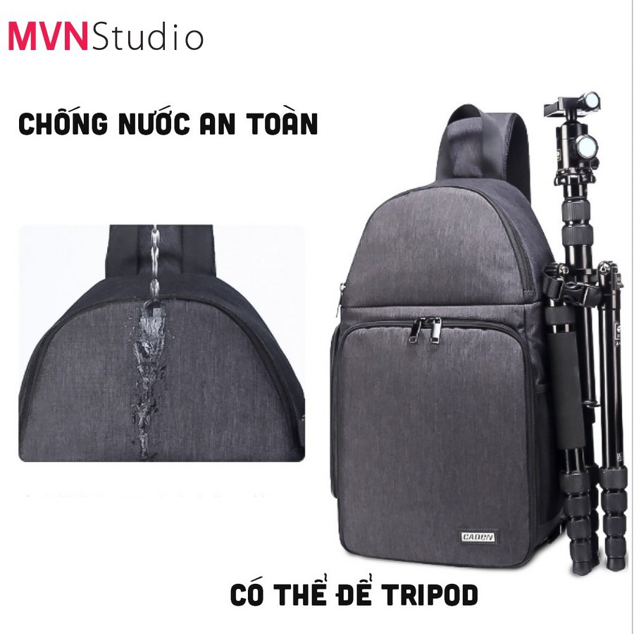 MVN Studio - Balo máy ảnh Carden túi đeo chéo đa năng chống nước phù hợp với tất cả các dòng máy ảnh từ máy ảnh cơ đến m