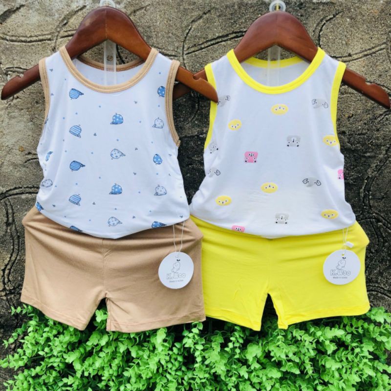 Bộ Quần Áo Ba Lỗ, Bộ Sát Nách Vải Thun Lạnh Mềm Mát Cho Bé 3-10kg