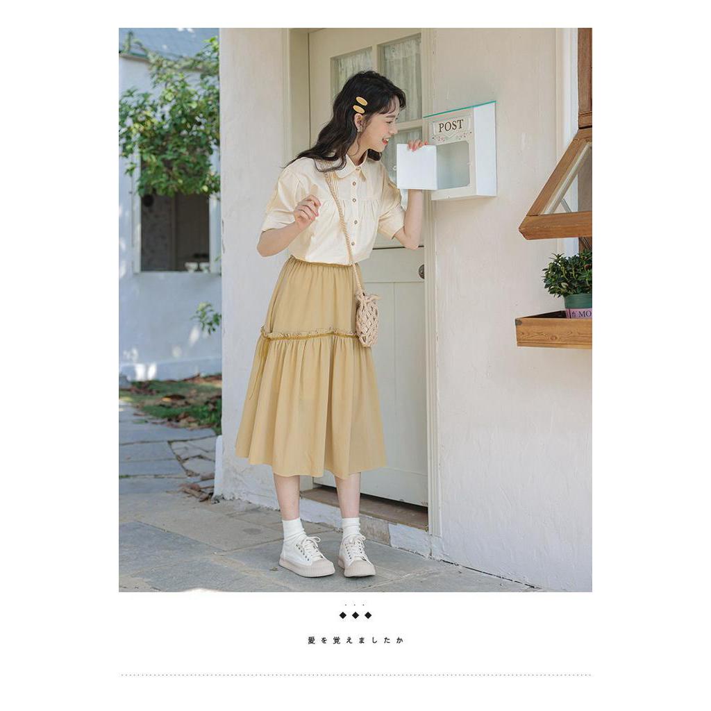 Áo Sơ Mi Cotton Ngắn Tay Đơn Giản Thoải Mái Phong Cách Cổ Điển Dành Cho Nữ 62047