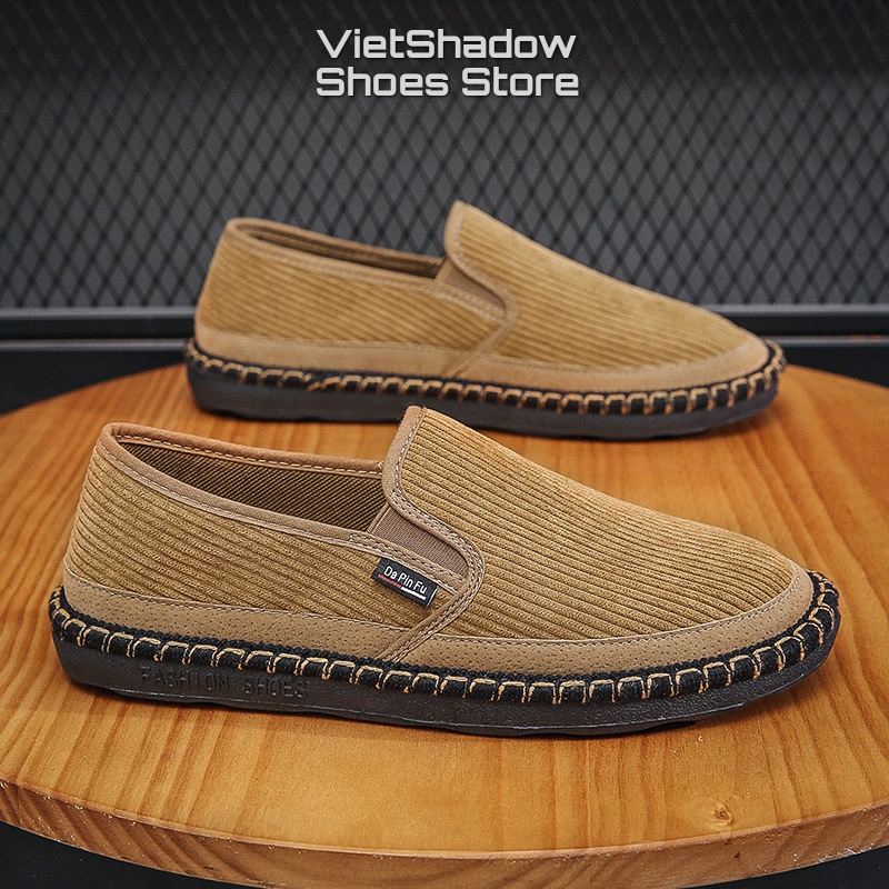 Giày slip on nam vải nhung mẫu mới Mùa Thu Đông 2022 - Mã SP 897