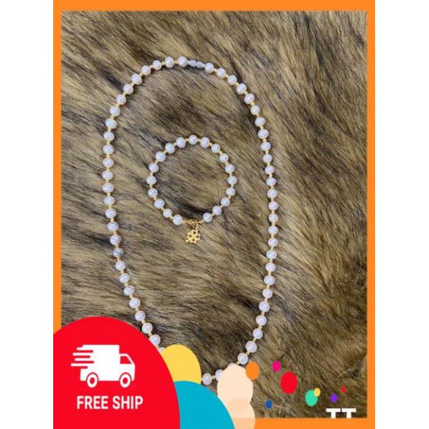 Freeship Vòng cổ trai nuôi nước ngọt mix 58 bi vàng 10kara Giá xưởng bán chạy