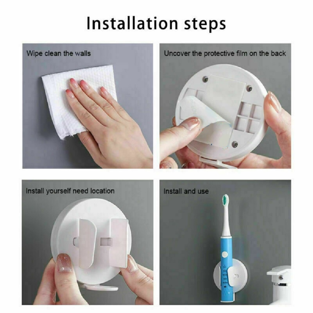 1 Giá Đỡ Bàn Chải Đánh Răng Điện Gắn Tường Màu Trắng