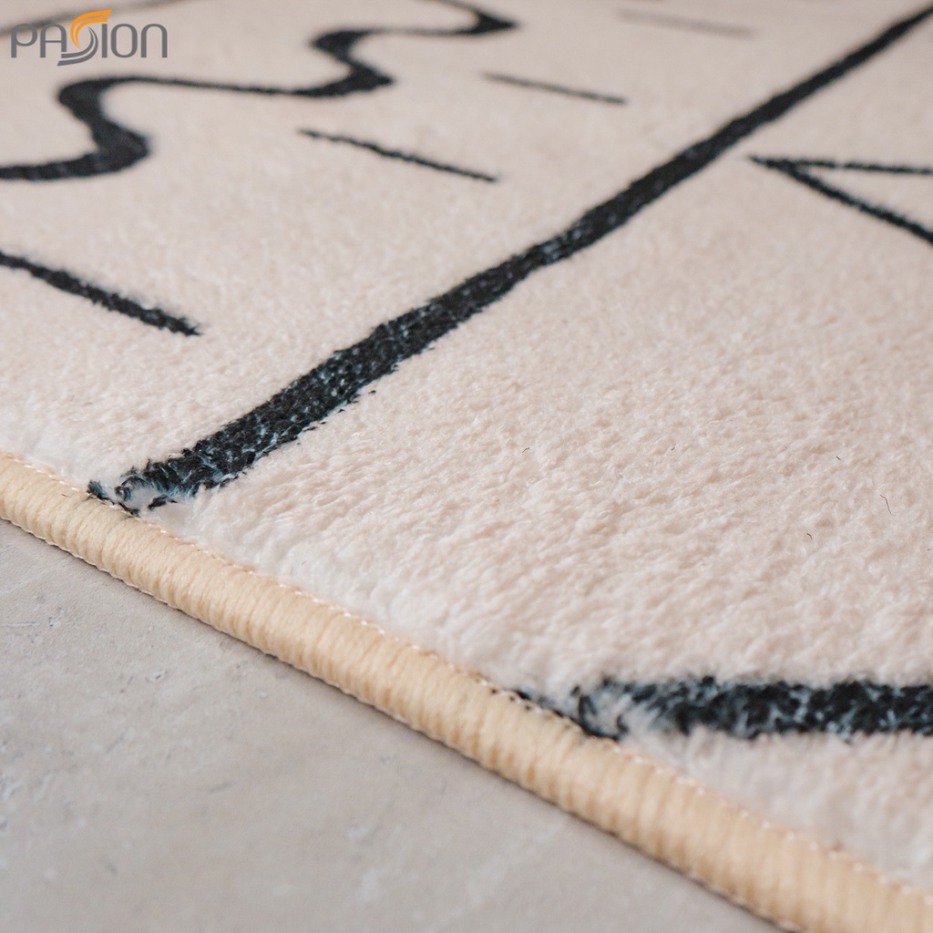 Thảm Lau Chân, Thảm Trải sàn Lông Cừu Mềm Trang Trí Chân Giường Học Tiết Nordic Vintage