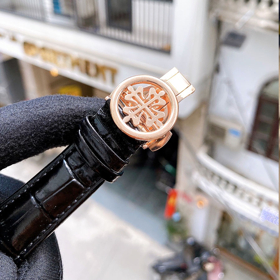 Đồng hồ Nam Patek 2 tim máy nhật, mặt trắng viền trắng, dòng cơ Automatic size 42mm-43mm