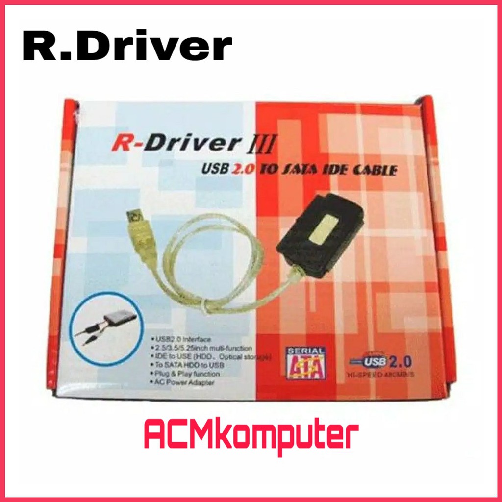 Dây Cáp R-driver Iii Usb 2.0 Sang Sata Ide 2.5 '/ 3.5' Ide Hdd Or Sata Hdd