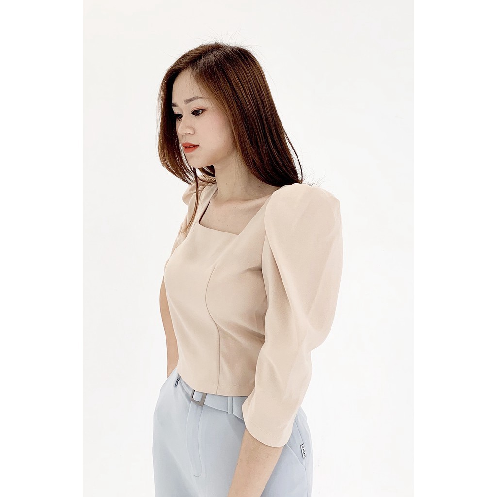 Áo sơ mi tay lửng cổ vuông ASA0354 - 92WEAR