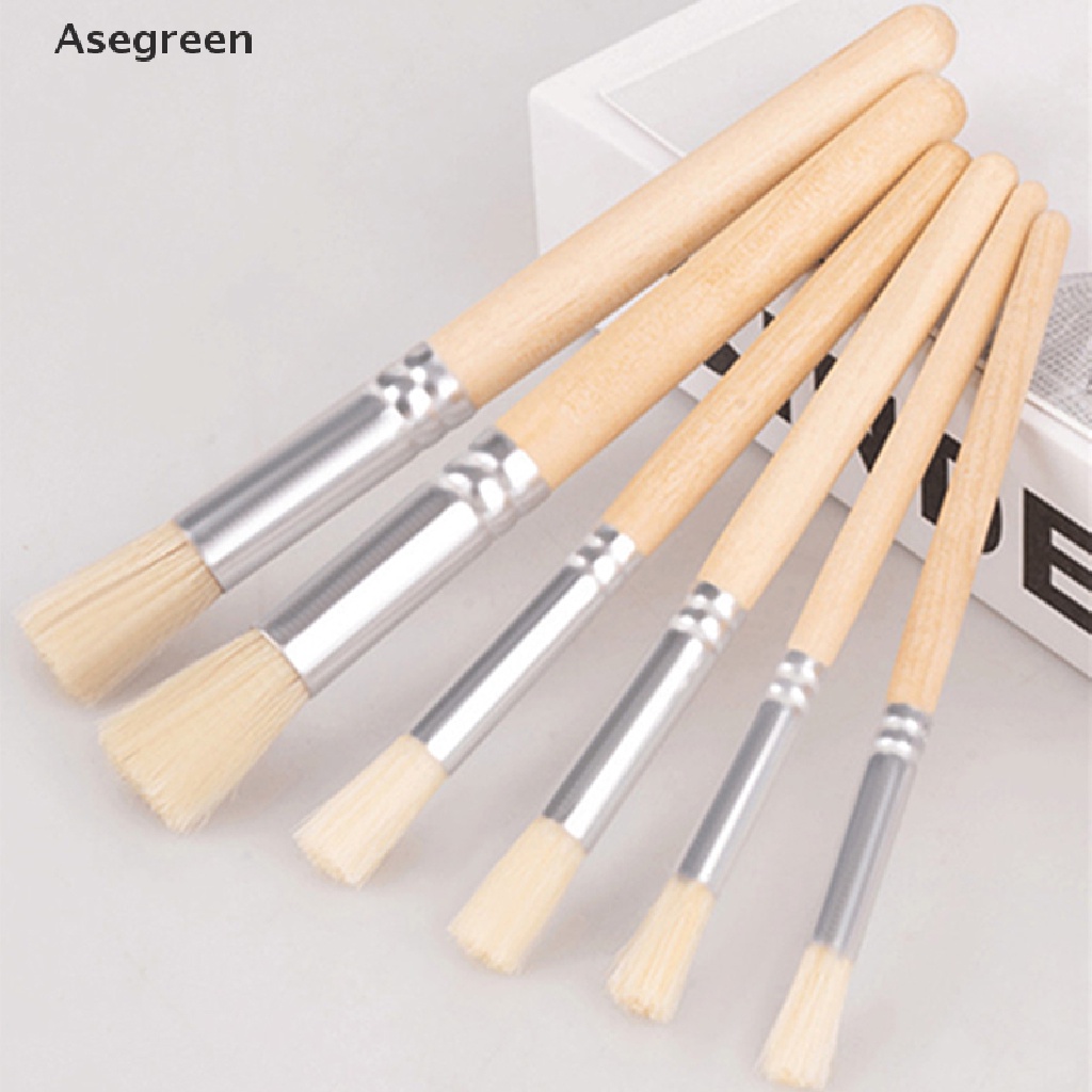 Bộ 6 Cọ Vẽ Màu Nước Cán Gỗ Chuyên Dụng