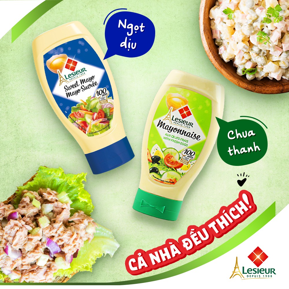 [BÁN GIÁ SỈ] Xốt Mayonnaise Lesieur Pháp Vị Ngọt dịu - 425 Gram (Date T10/2021) | BigBuy360 - bigbuy360.vn