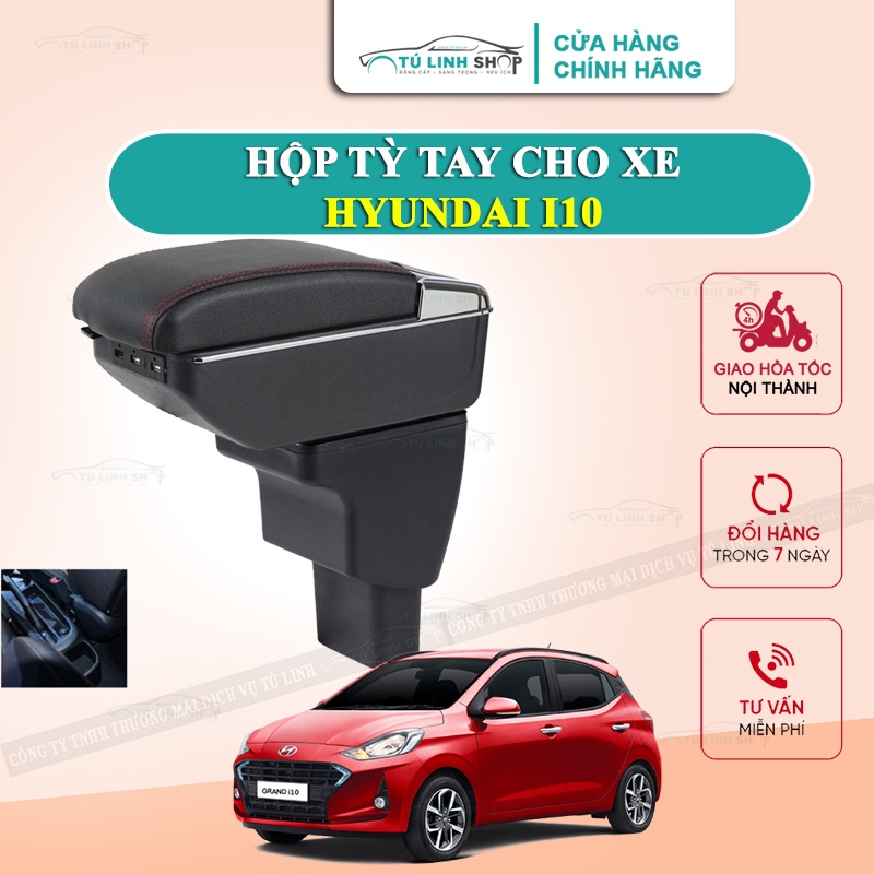 Hộp tỳ tay xe Hyundai I10 cao cấp tích hợp cổng sạc USB - Bảo hành 12 tháng