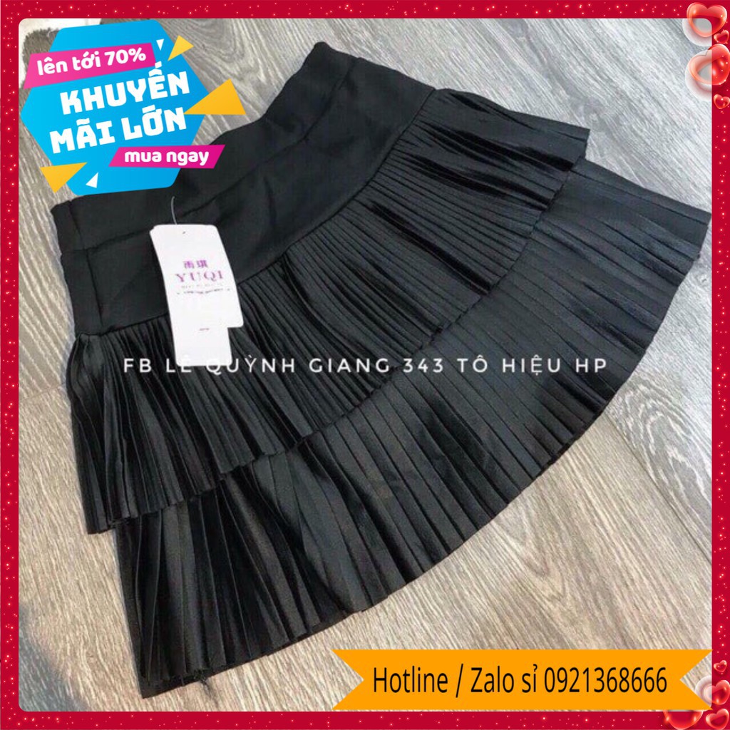 [Mã FAMAYWA giảm 10K đơn 50K] 🔥Hottrend🔥Chân váy xếp ly cạp chun free size ( 2 tầng đều ly)