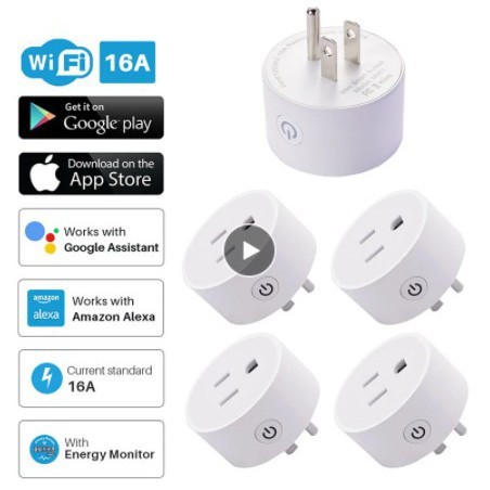 Ổ Cắm Hoa Kỳ Wifi 90-250V Thông Minh Hẹn Giờ Thông Minh 100% Chính Hãng Điều Khiển Bằng Giọng Nói Dùng App Dohome