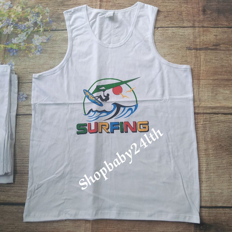 Áo thun 3 lỗ  cotton trắng, màu  mặc nhà cho bé size lớn (từ 40_60kg) hiệu UMRO