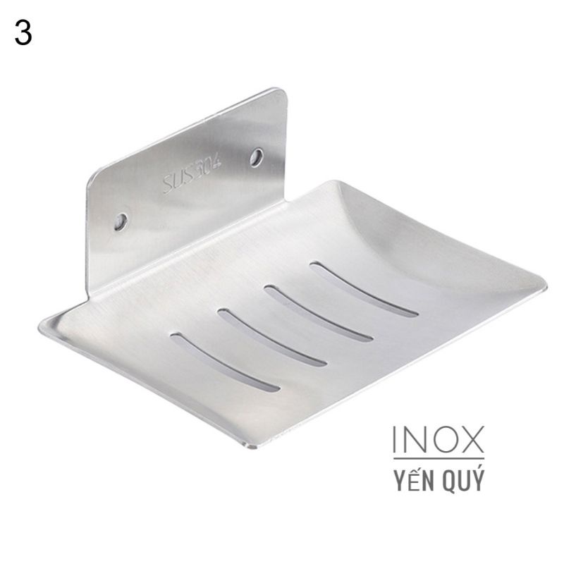 [INOX304] GIÁ / KỆ INOX ĐỰNG XÀ PHÒNG DÁN HOẶC KHOAN TƯỜNG