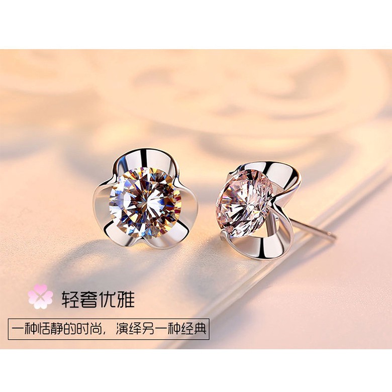 Hoa Tai Mạ Bạc 925 Hình Đầu Hươu Dễ Thương Cho Nữ