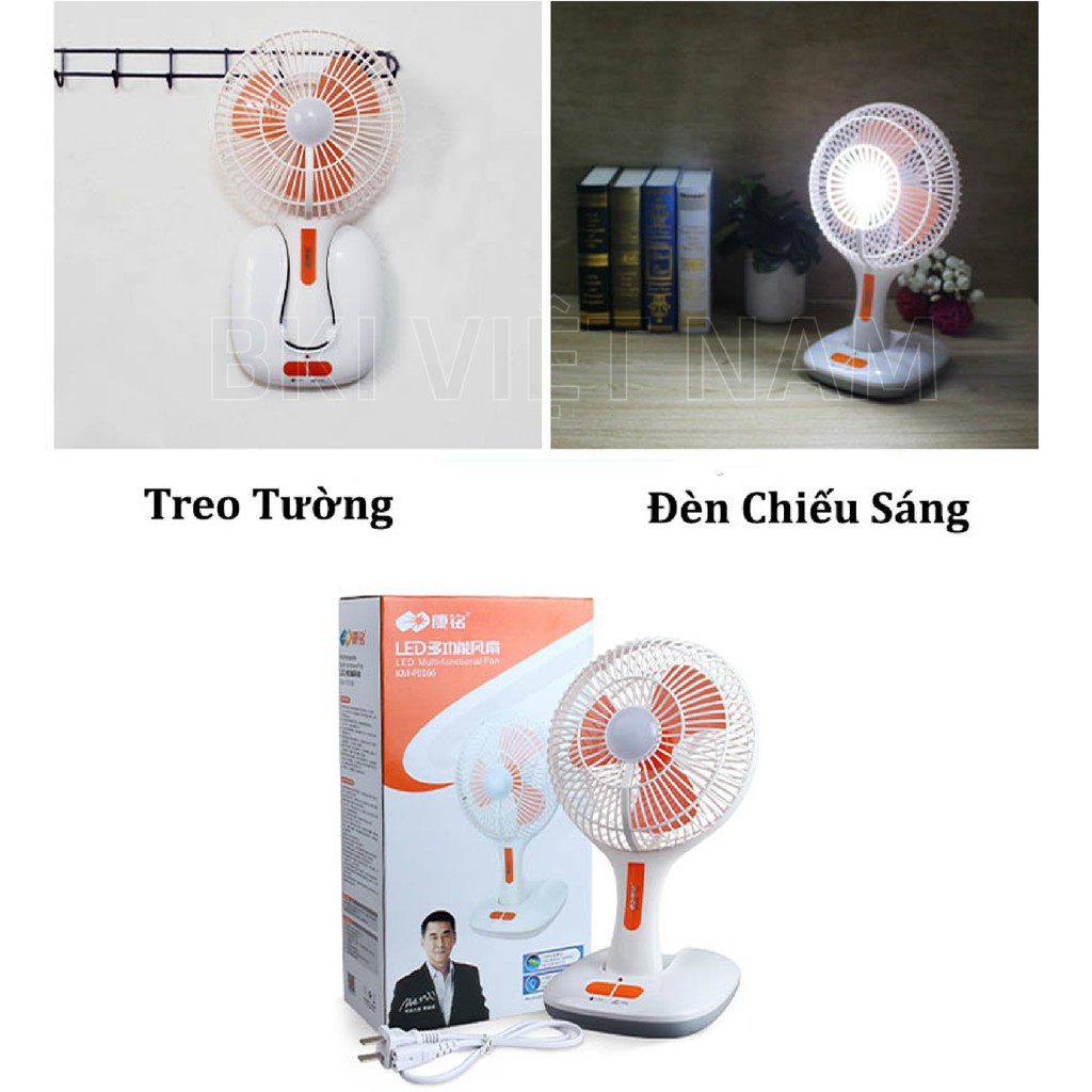 Quạt kiêm đèn tích điện ông tây 2 in 1 - QONGTAY