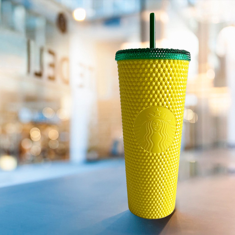 CốC Starbucks Giới Hạn Phong Cách Instagram 710Ml/24Oz Cốc Có Ống Hút Tái Sử Dụng Dòng Cyn Sầu Riêng Mờ