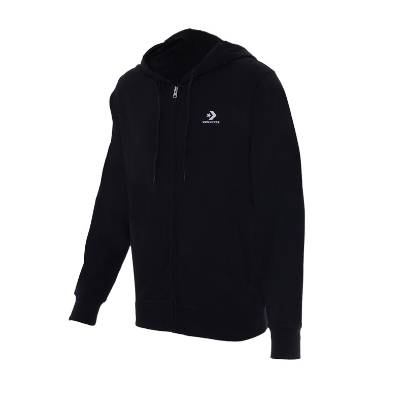 Áo Converse Men's Embroidered Star Chevron French Terry Full Zip Hoodie - Converse Black