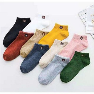 (com bo)5 đôi tất nữ cổ ngắn dễ thương - Vớ Gấu brown hàn quốc siêu xinh