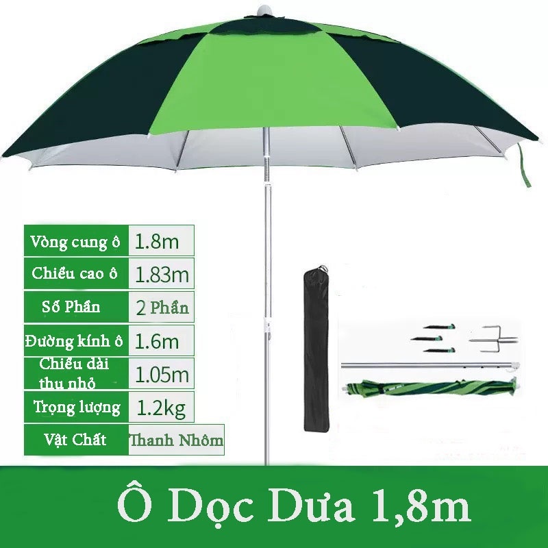 Ô Câu Cá Ô Dù Che Nắng Mưa Hình Xanh Dọc Dưa OC-02