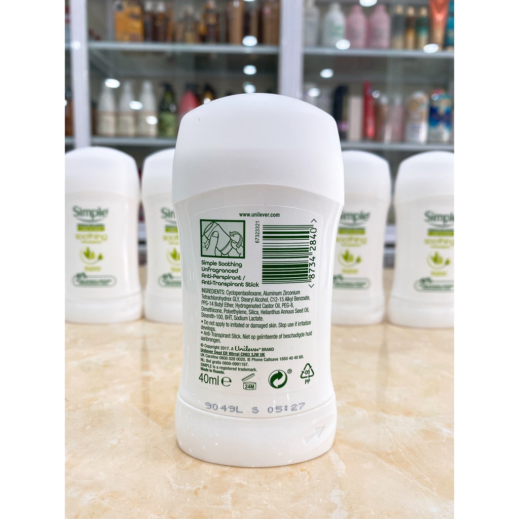 Sáp Khử Mùi Simple Simple Soothing Anti-Perspirant 40ml | BigBuy360 - bigbuy360.vn