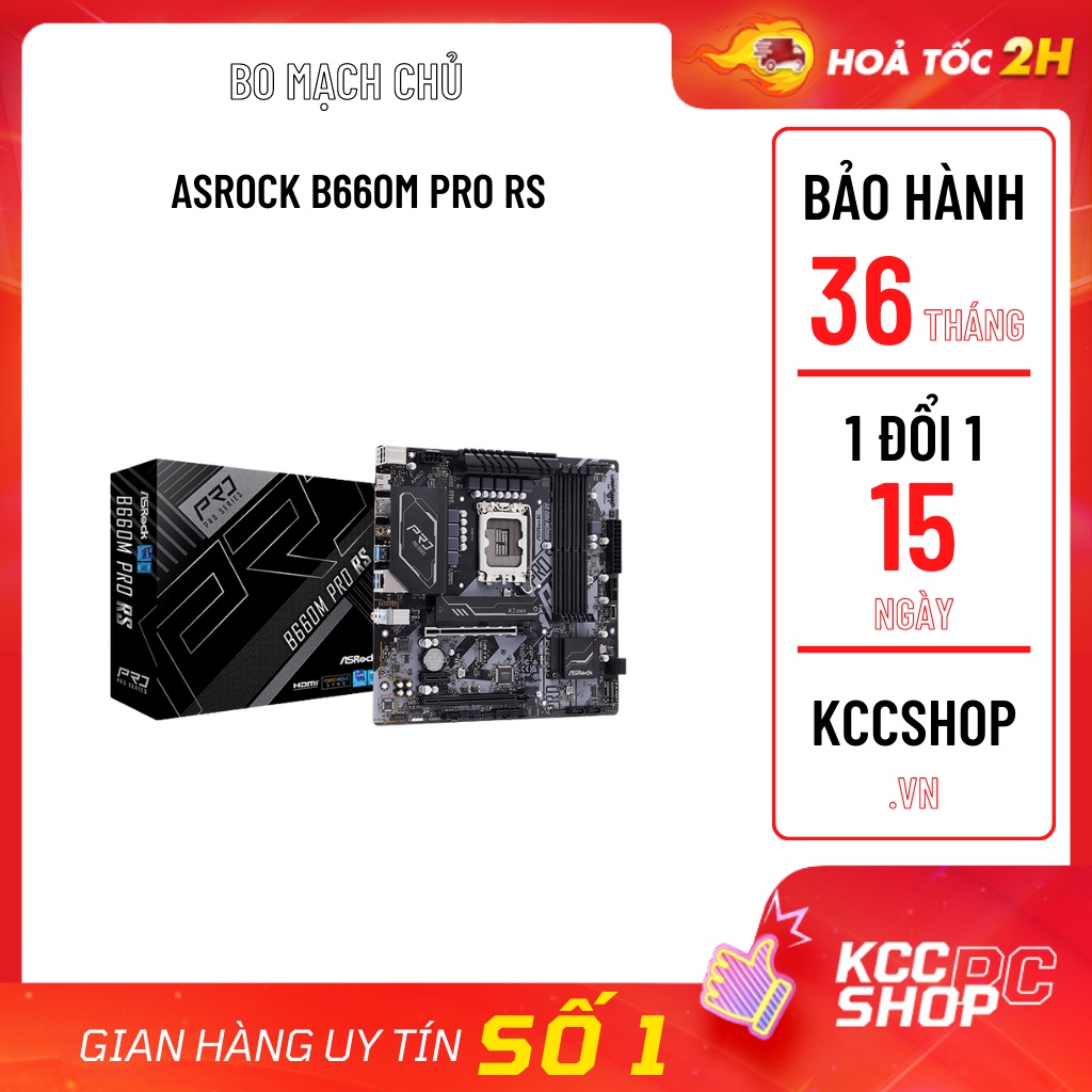 Bo mạch chủ ASROCK B660M PRO RS (Intel B660, Socket 1700, M-ATX, 4 khe RAM DDR4)