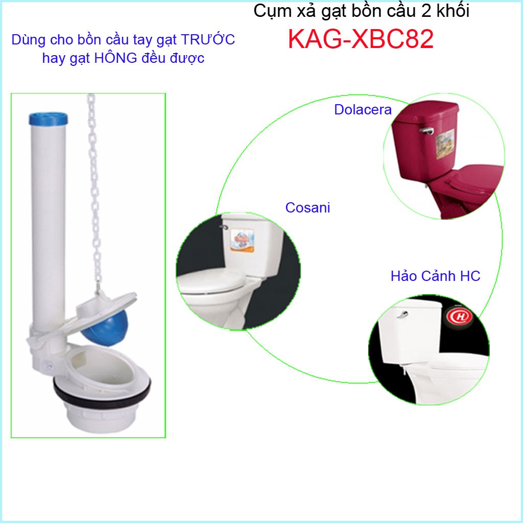 Cụm xả bồn cầu gạt Thiên Thanh KAG-XBC82, xả bàn cầu gạt 2 khối, cụm xả gạt bệt 2 khối xả nước nhanh sử dụng tốt