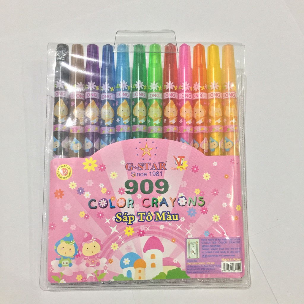 Sáp vặn 12 màu G-STAR Hàn Quốc 909/ G-STAR twistables crayons ( pack of 12)