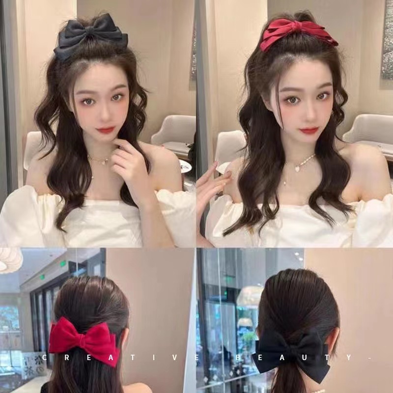 Kẹp Tóc Nơ Ba Lớp Thoát Hiểm Kiểu Công Chúa Đáng Yêu 2022