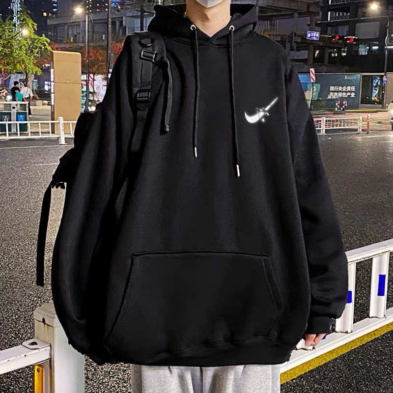 Áo Hoodie Form Rộng Tay Bồng Unisex Nam Nữ , Áo Nỉ Mũ Lót Bông Dày Đẹp In Logo Phản Quang Njk.e Siêu Chất Rô Store HD05 | BigBuy360 - bigbuy360.vn