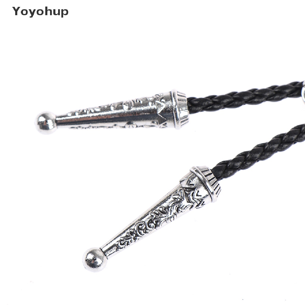 Yoyohup Vòng cổ Bolo buộc cổ áo sơ mi cao bồi phương Tây hình bầu dục mới
