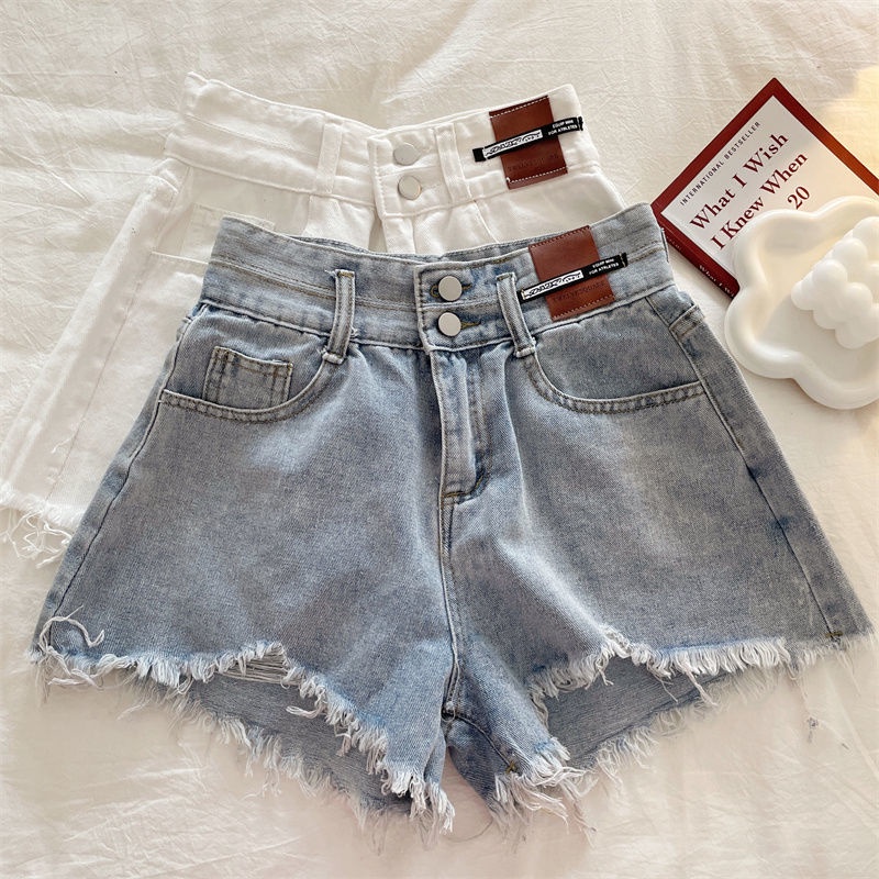 Quần Short Denim Lưng Cao Ống Rộng Thời Trang Mùa Hè Dành Cho Nữ