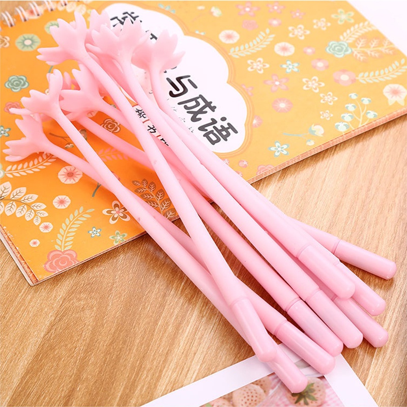 Bút Mực Gel Ngòi 0.5mm Có Chi Tiết Bông Hoa Dễ Thương