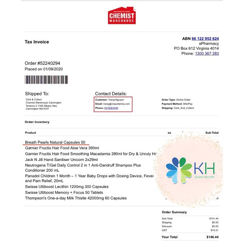 Viên Uống Thơm Miệng Breath Pearls  của Úc hộp 50 Viên giảm mùi hôi miệng