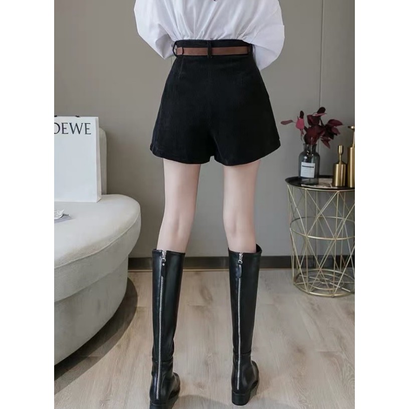 Quần Short Nữ lưng cao, Chất Nhung tăm, KHÔNG KÈM Thắt Lưng, có size đại Bigsize 86KG