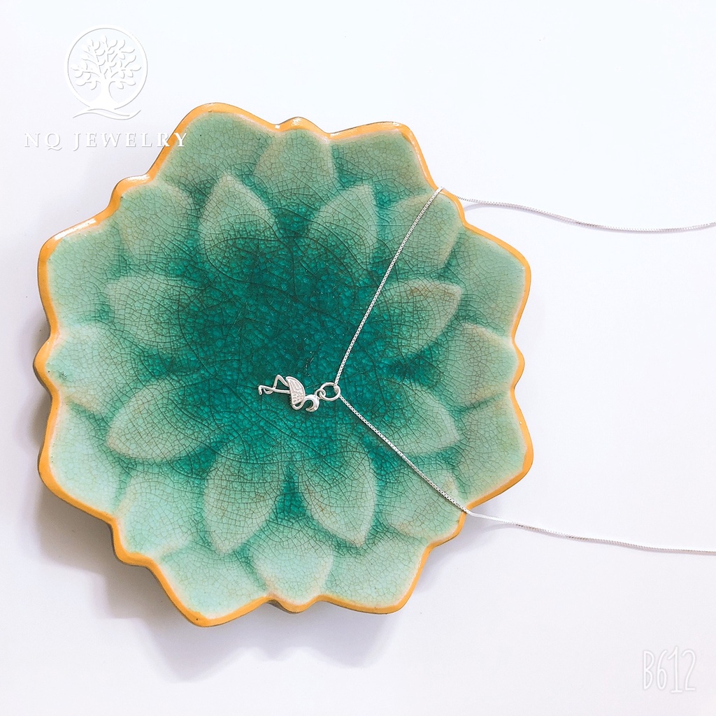 Dây chuyền bạc mặt hồng hạc - NQ Jewelry