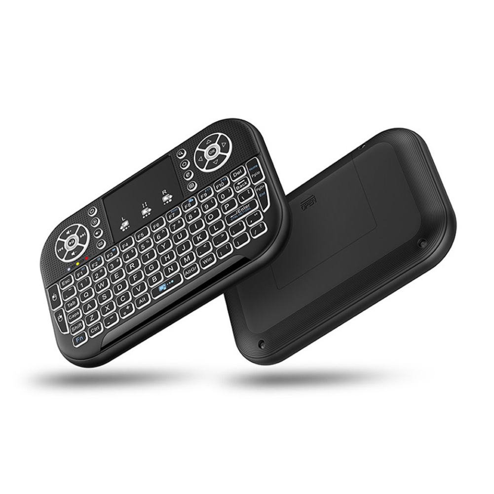 A8 Bàn Phím Bluetooth Mini 2.4G Hai Chế Độ 7 Màu Đèn Nền Cầm Tay Ván Trượt Ngón Tay Backlit Chuột Điều Khiển Từ Xa Dành Cho Windows Android tivi