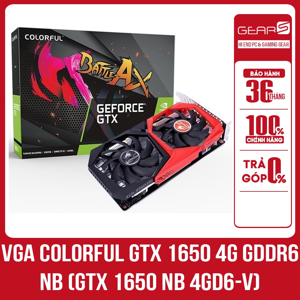 VGA Colorful GTX 1650 4G GDDR6 NB (GTX 1650 NB 4GD6-V) - Bảo hành chính hãng 36 Tháng