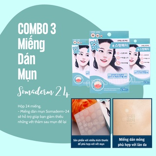 Combo 3 miếng dán mụn Somaderm Spot 24pcs