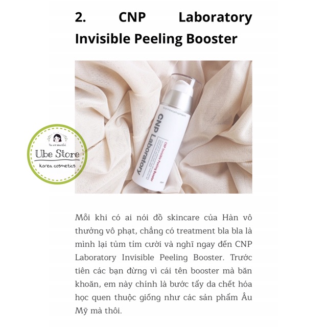 TẨY DA CHẾT HOÁ HỌC CNP LANORATORY INVISIBLE PEELING BOOSTER #SALE_OFF_60%